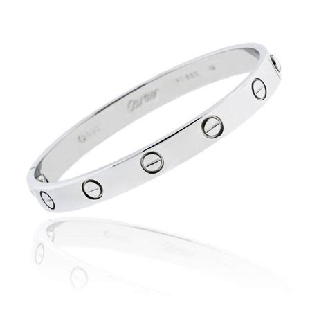 sterling silver love bracelet|cartier love bracelet silver used.